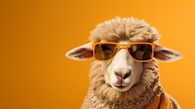 Foto retrato de gafas de oveja frescas