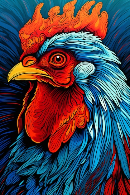 retrato de un gallo en primer plano