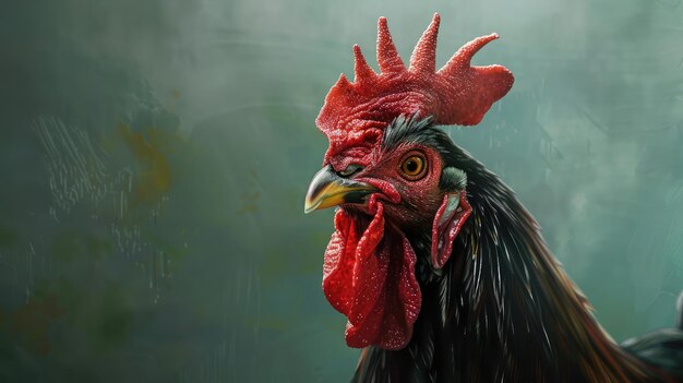 Un retrato de un gallo