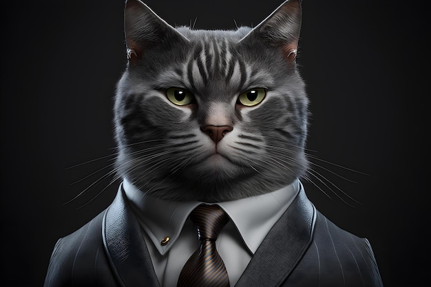 Retrato de un gato en business suite generative ai