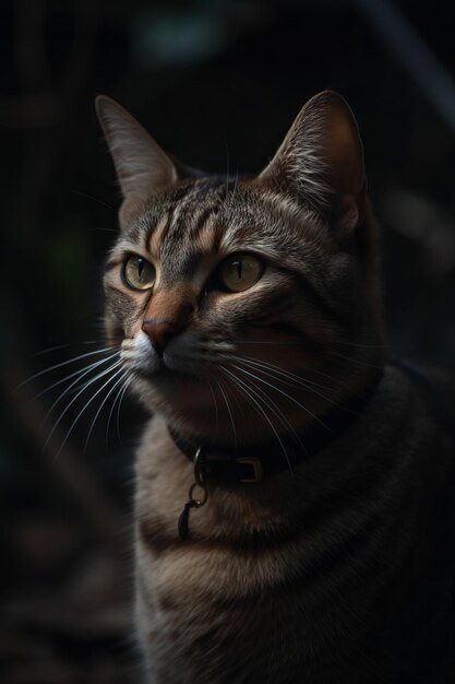 Retrato de gato Iluminación dramática y cinematográfica Fotografía IA generativa
