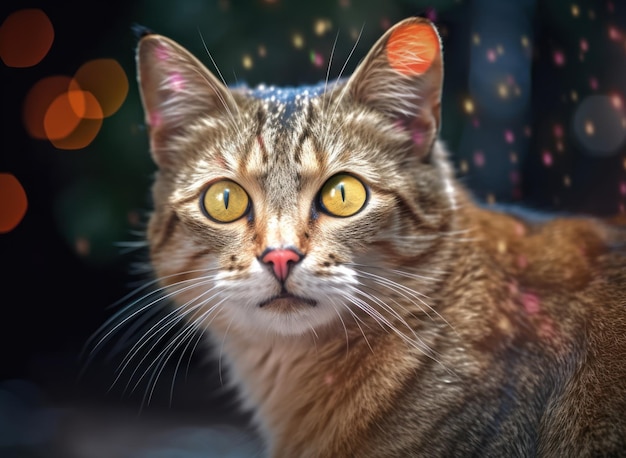 Retrato de gato de Manx en primer plano creado con tecnología de IA generativa