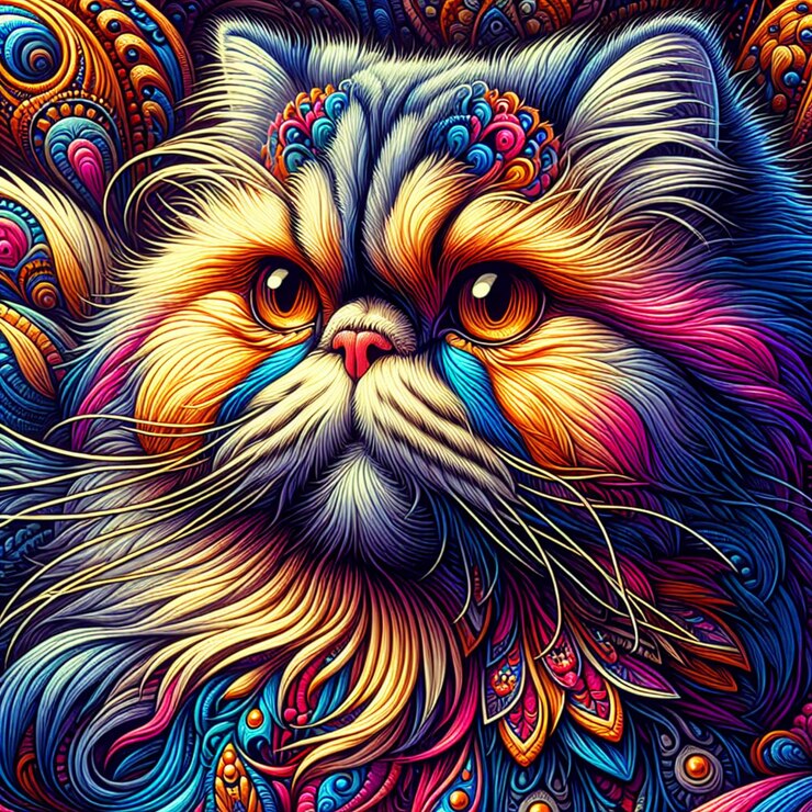 Retrato de un gato persa en primer plano