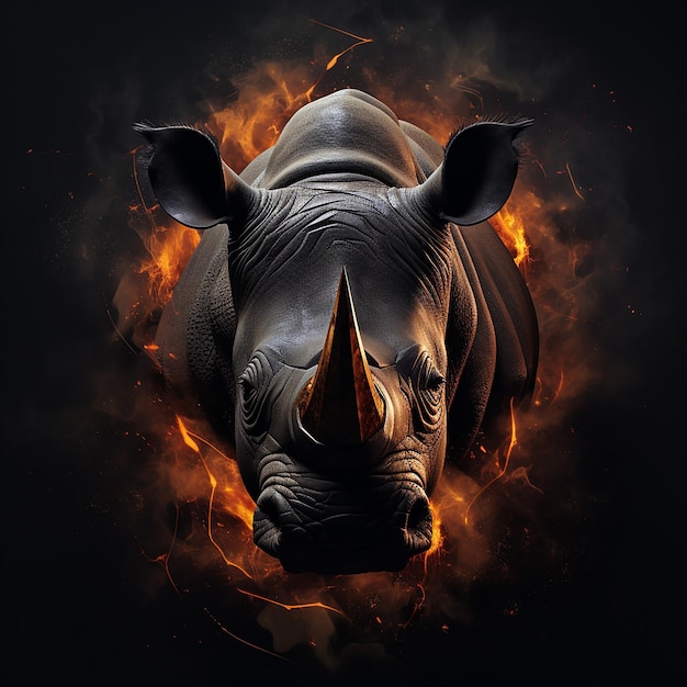 Retrato generado por el majestuoso rinoceronte
