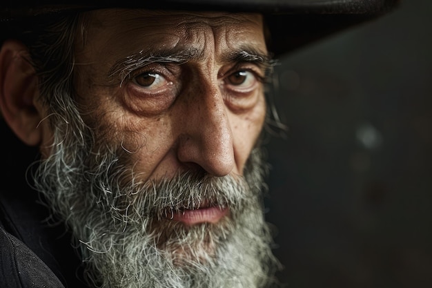 Retrato generativo de la IA de un hombre judío ortodoxo religioso foto de cerca