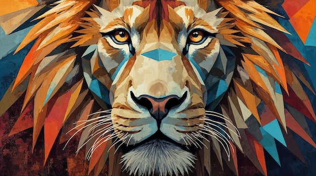 Retrato geométrico del león