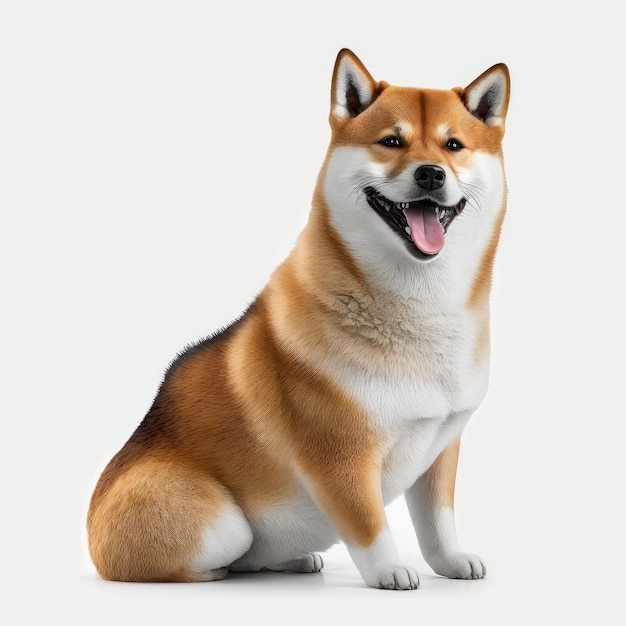 Retrato gerado por Ai da raça de cachorro shiba inu fofo feliz animado