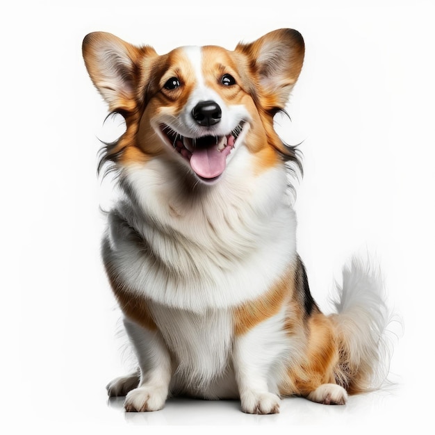 Retrato gerado por Ai de cachorro de raça corgipoo fofo feliz animado sorrindo