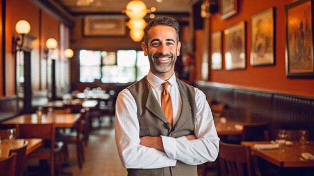 Retrato de un gerente de un restaurante generado por la IA