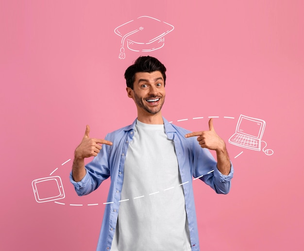 Foto retrato de graduación de hombre de plano medio