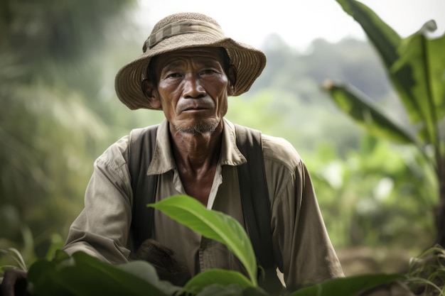 Retrato de un granjero étnico trabajador africano Generate Ai