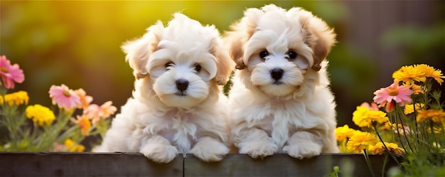 Retrato de grupo de cachorros adorables