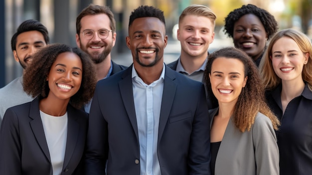 Retrato de un grupo de empresarios multiétnicos juntos