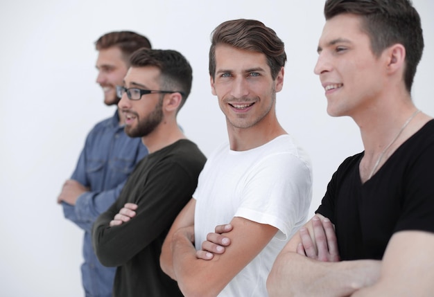 Retrato de grupo de un equipo de negocios creativo sonriente mirando la cámara