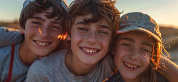 retrato de grupo de niños IA generativa