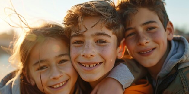 retrato de grupo de niños IA generativa