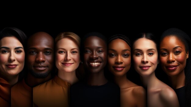 Foto retrato de un grupo de personas multirraciales