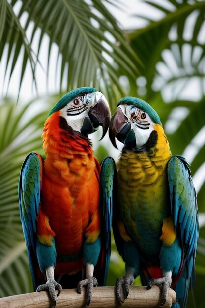 Foto retrato de un guacamayo de indonesia