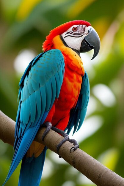 Foto retrato de un guacamayo de indonesia