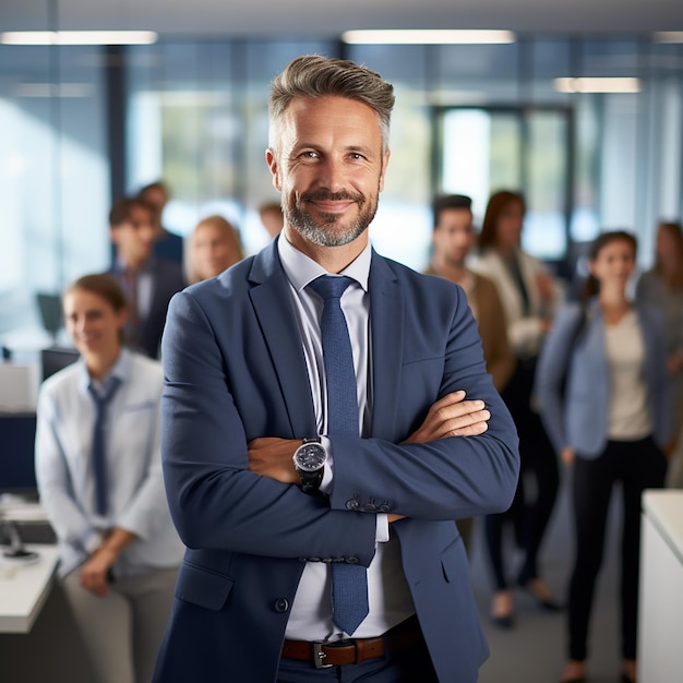 Retrato de un guapo CEO sonriendo