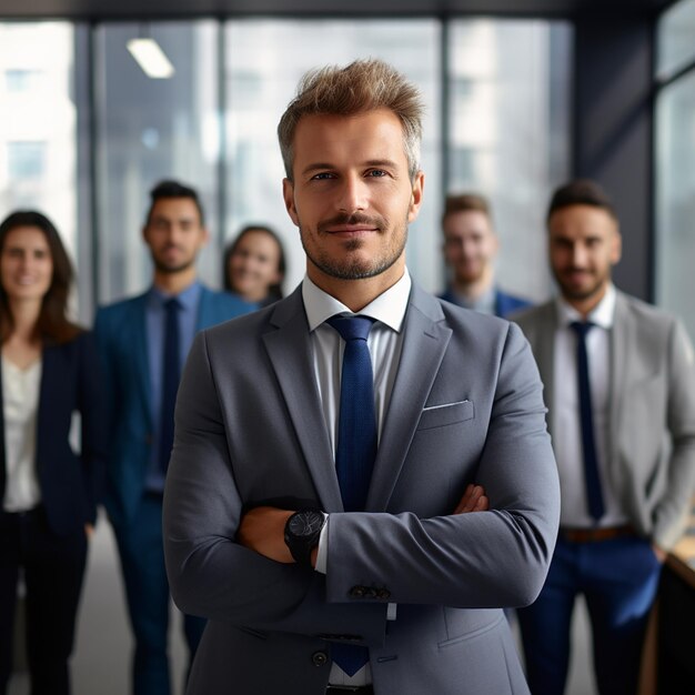 Retrato de un guapo CEO sonriendo