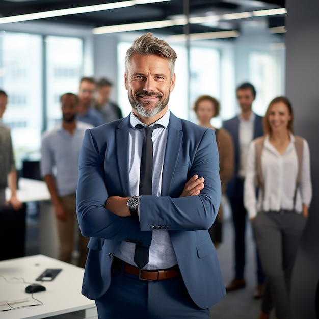 Retrato de un guapo CEO sonriendo