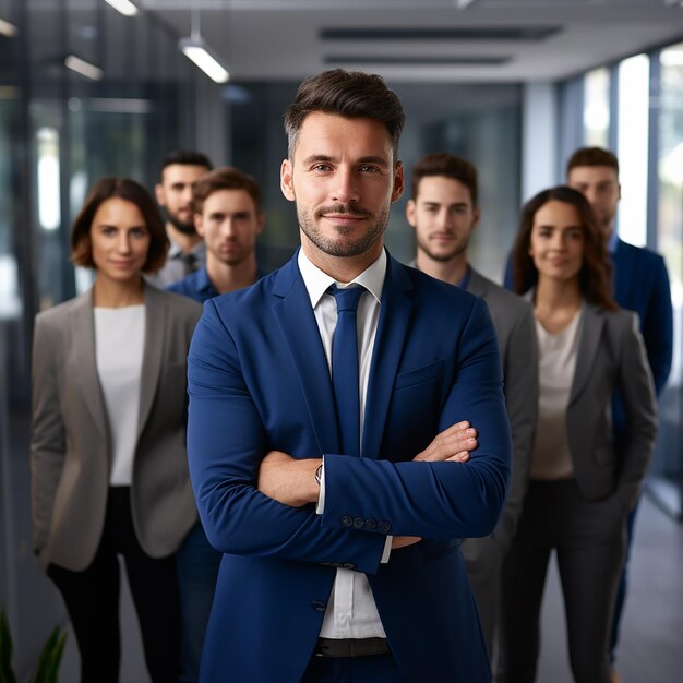 Retrato de un guapo CEO sonriendo