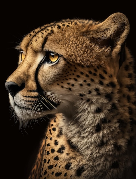 retrato de un guepardo. IA generado