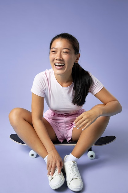 Foto retrato de hermosa adolescente de cerca