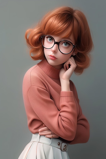 Retrato de una hermosa chica con cabello largo Anime manga dibujo de chicas lindas