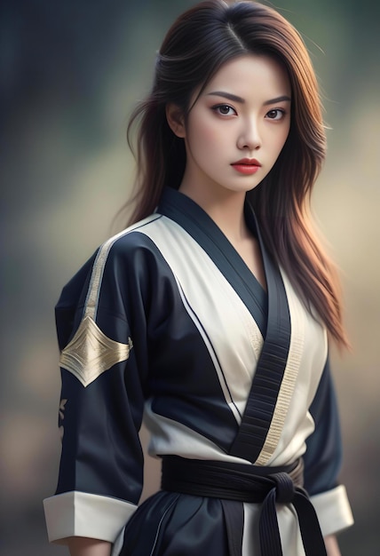 Retrato de una hermosa geisha japonesa