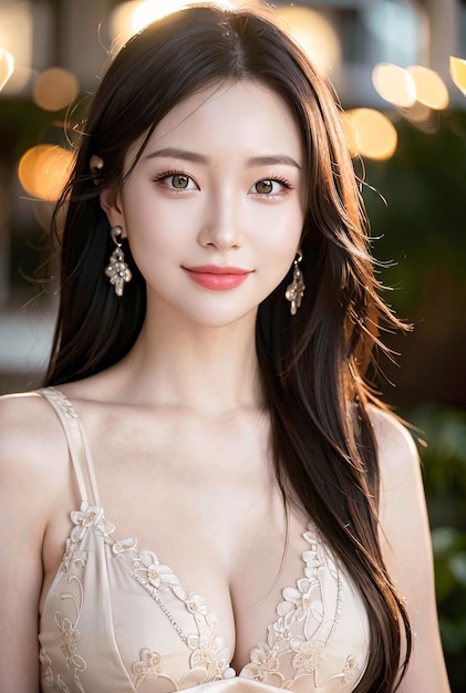 retrato de una hermosa mujer asiática
