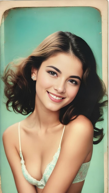 Retrato de una hermosa mujer joven en lencería Belleza moda