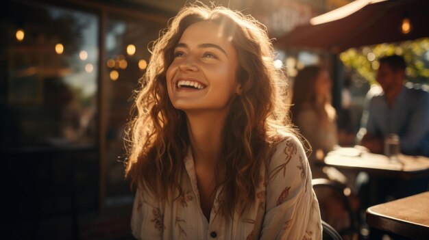 Retrato de una hermosa mujer joven sonriendo