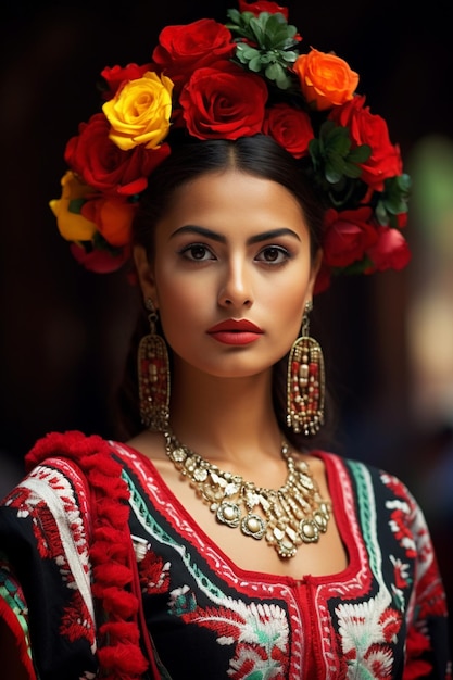 Retrato de una hermosa mujer mexicana