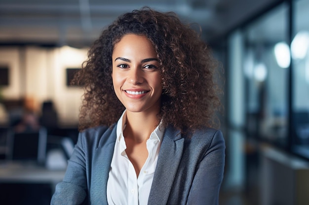 Retrato de una hermosa mujer de negocios en su oficina