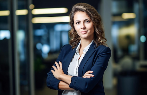 Retrato de una hermosa mujer de negocios en su oficina