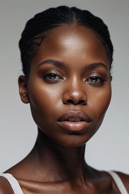 Foto retrato de una hermosa mujer negra