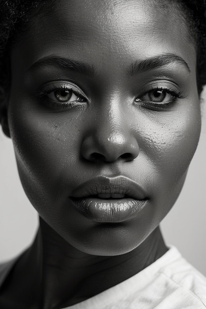 Foto retrato de una hermosa mujer negra