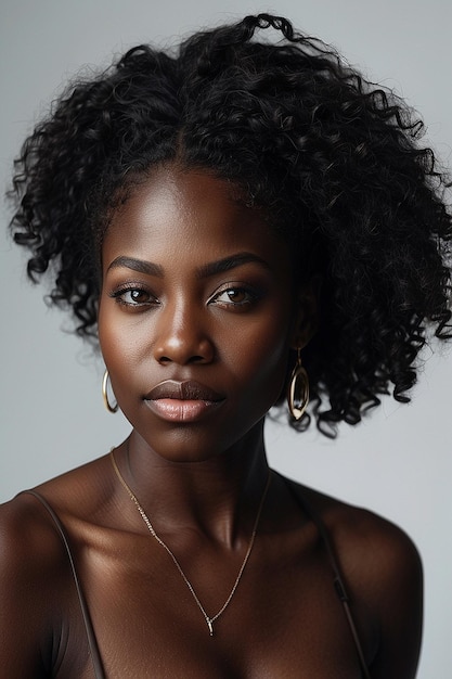 retrato de una hermosa mujer negra