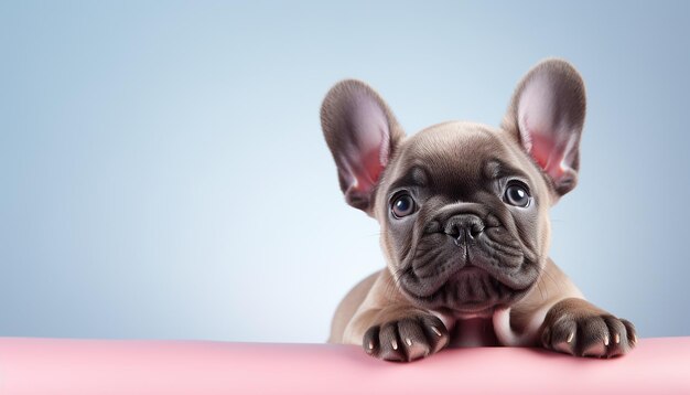 retrato de una hermosa perra de pura raza, un cachorro de bulldog francés