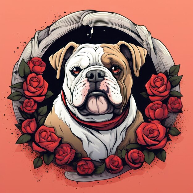 Foto retrato de hermoso bulldog inglés 11