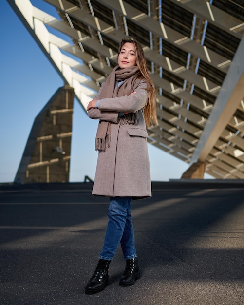 retrato, de, hermoso, moda, mujer joven