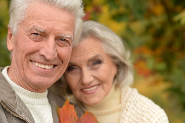 retrato, de, hermoso, pareja mayor