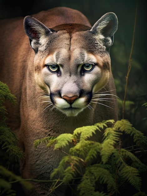 Foto retrato del hermoso puma