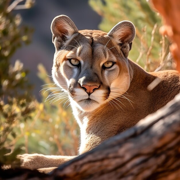 Foto retrato del hermoso puma