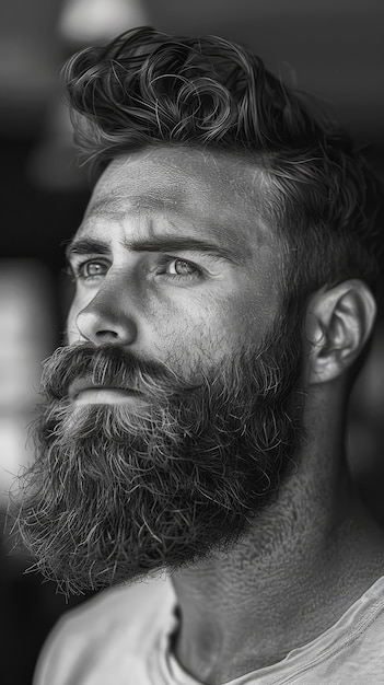 Retrato de un hombre con barba y un pan de barba