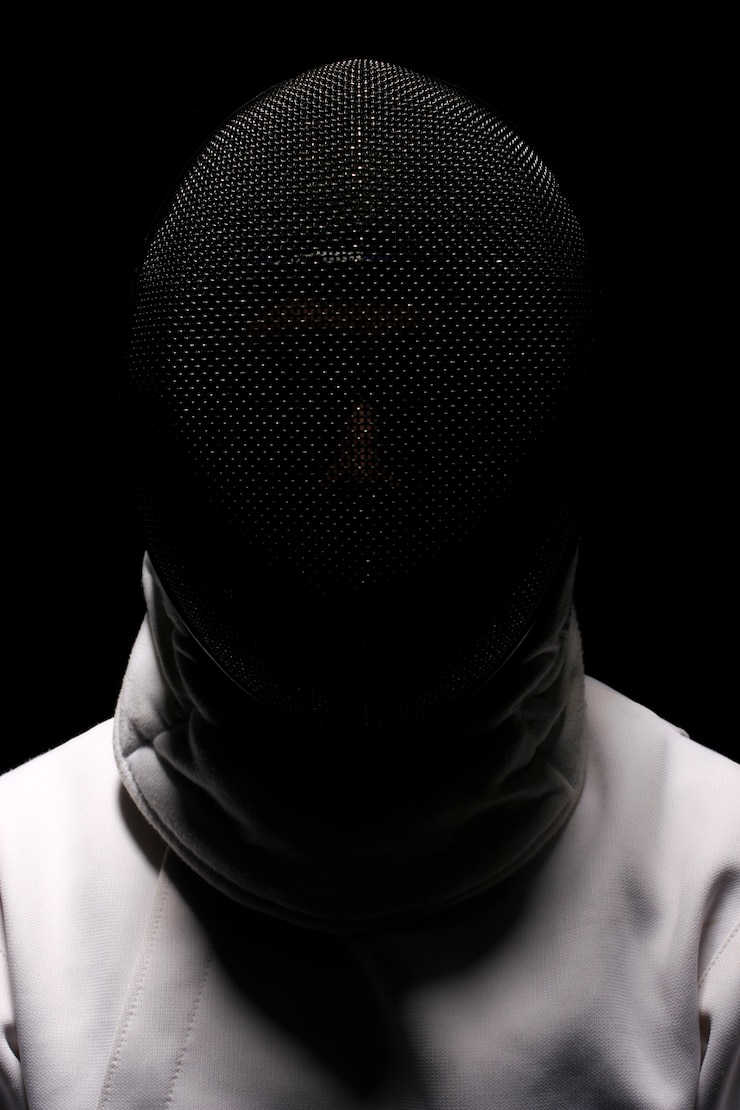 Foto retrato de hombre de esgrima