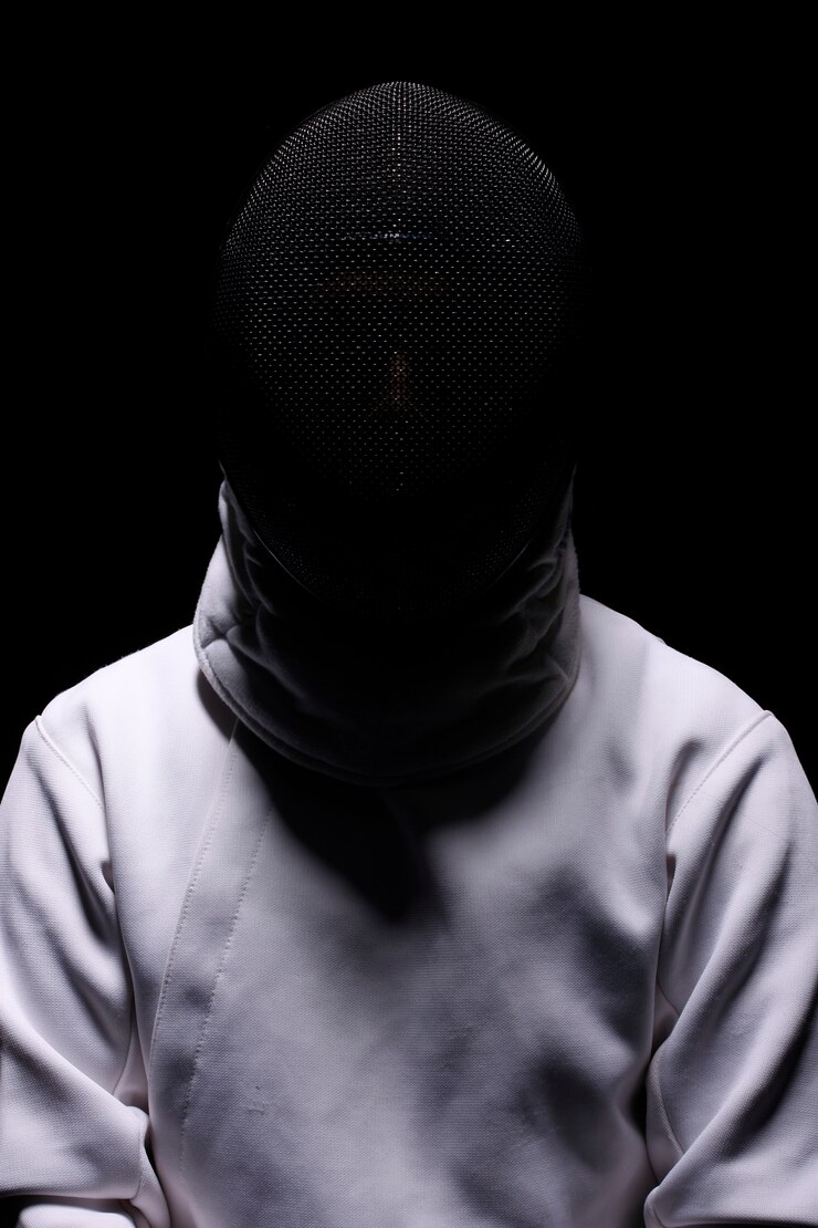 Foto retrato de hombre de esgrima