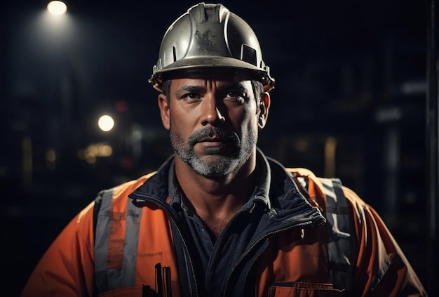 Retrato de hombre ingeniero o trabajador de la construcción